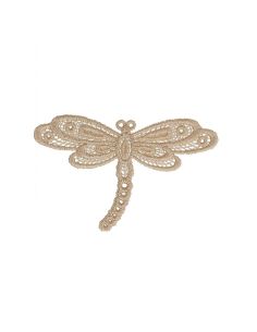 Toppa termoadesiva libellula in pizzo - Beige