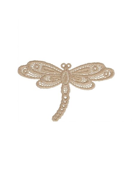 Toppa termoadesiva libellula in pizzo - Beige