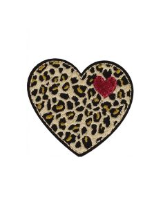 Toppa termoadesiva cuore - Pantera beige