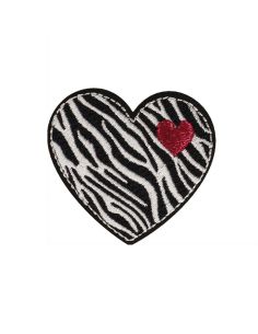 Toppa termoadesiva cuore - Zebra