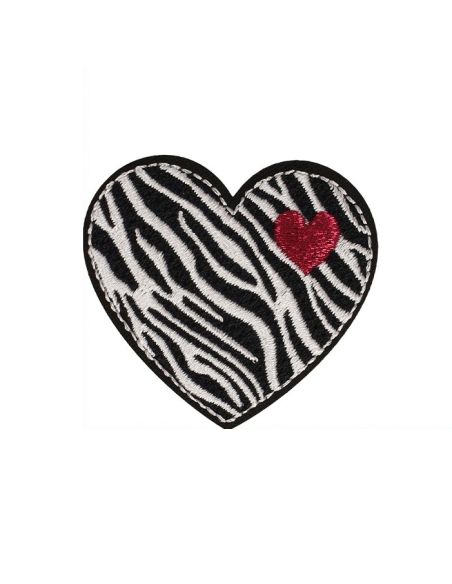 Toppa termoadesiva cuore - Zebra