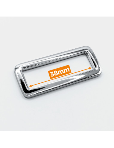 Fibbia rettangolare in metallo - Argento 38 mm