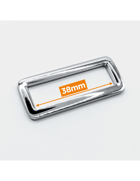 Fibbia rettangolare in metallo - Argento 38 mm