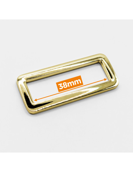 Fibbia rettangolare in metallo - Oro giallo 38 mm