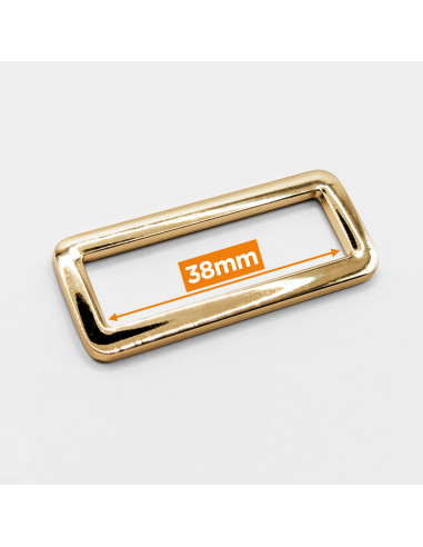 Fibbia rettangolare in metallo - Oro chiaro 38 mm