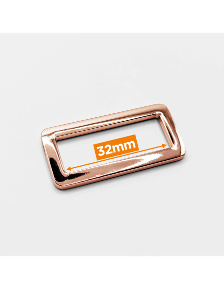 Fibbia rettangolare in metallo - Oro rosa 32 mm