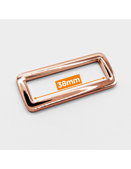 Fibbia rettangolare in metallo - Oro rosa 38 mm
