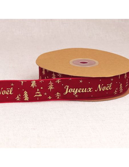 Nastro di velluto Buon Natale - Rosso