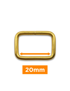 Fibbia rettangolare - Oro 20 mm