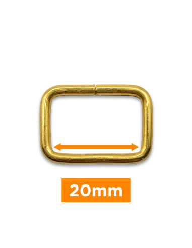 Fibbia rettangolare - Oro 20 mm