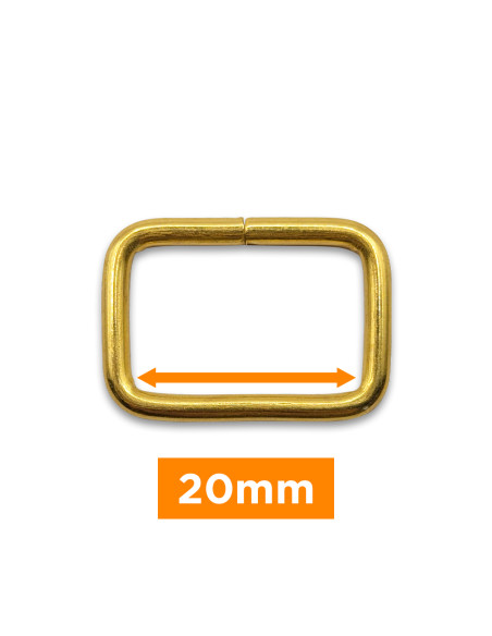 Fibbia rettangolare - Oro 20 mm