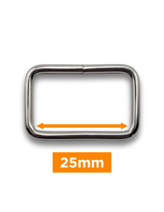 Fibbia rettangolare - Argento 25 mm