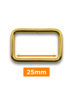 Fibbia rettangolare - Oro 25 mm