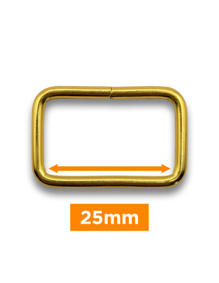 Fibbia rettangolare - Oro 25 mm