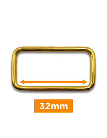 Fibbia rettangolare - Oro 32 mm