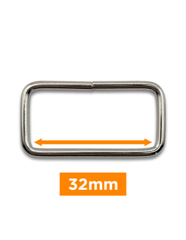 Fibbia rettangolare - Argento 32 mm
