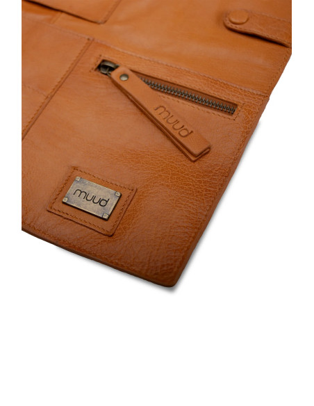 Custodia in pelle per aghi circolari Muud Stockholm XL - Whisky