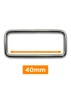 Fibbia rettangolare - Argento 40 mm