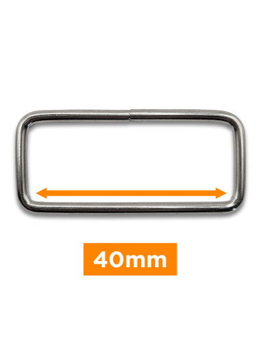 Fibbia rettangolare - Argento 40 mm