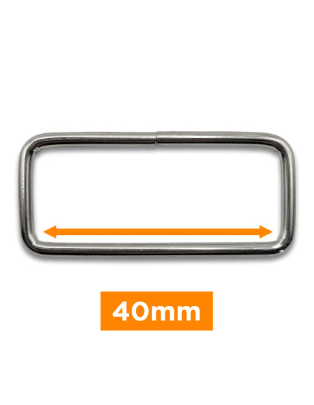 Fibbia rettangolare - Argento 40 mm