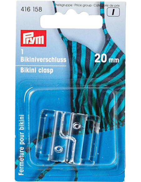 Clip trasparente per costume da bagno 20 mm