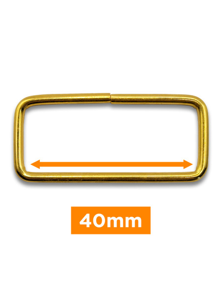 Fibbia rettangolare - Oro 40 mm