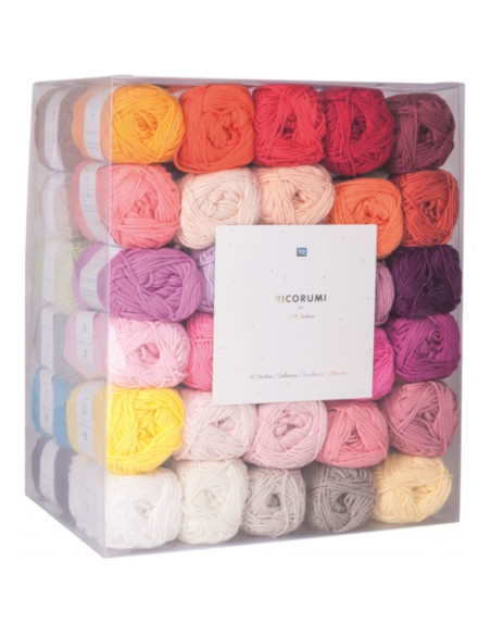 Scatola 60 gomitoli di cotone Ricorumi