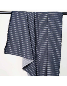 Tessuto Denim Wide Stripes Mid Blue - Atelier Brunette
