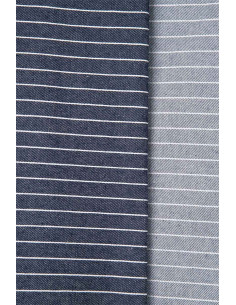 Tessuto Denim Wide Stripes Mid Blue - Atelier Brunette 2