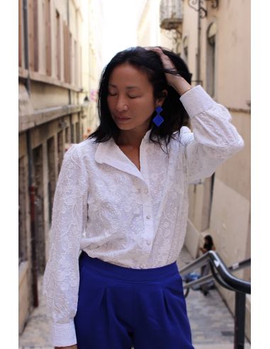 Tessuto ricamato inglese Alba bianco - My Dress Made