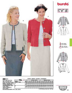 Modello di Giacca - Burda 8949
