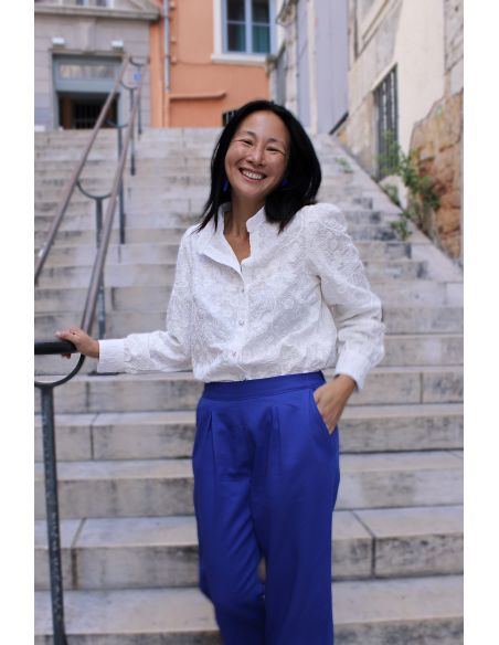 Tessuto ricamato inglese Alba bianco - My Dress Made