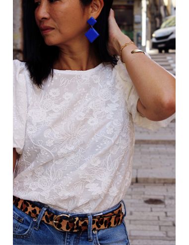 Tessuto ricamato inglese Alba bianco - My Dress Made