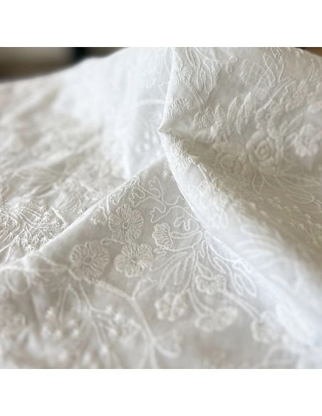 Tessuto ricamato inglese Alba bianco - My Dress Made