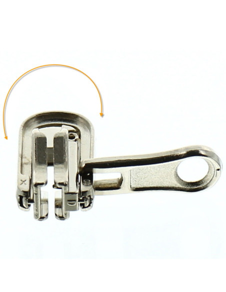 Doppio cursore per chiusura sintetica 6 mm - Argento
