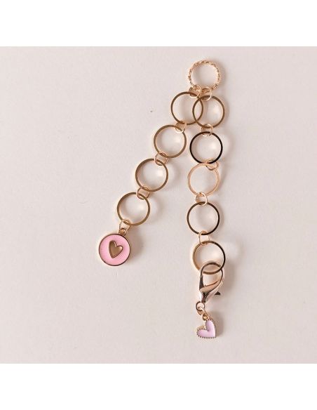 Contatore di giri a catenella piccoli cuori - Rosa