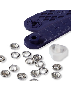 Scatola di 10 bottoni a pressione jersey in nichel con attrezzo 8 mm 2