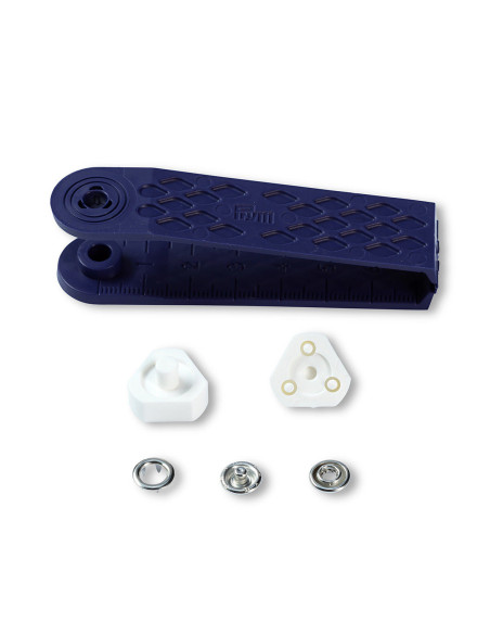 Scatola di 10 bottoni a pressione jersey in nichel con attrezzo 8 mm