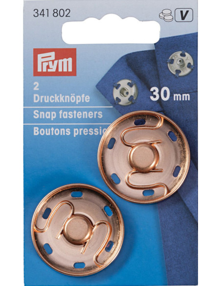 Bottoni a pressione da cucire 30 mm - Oro rosa