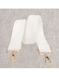 Tracolla a chevron con moschettoni - Bianco