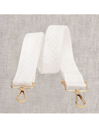 Tracolla a chevron con moschettoni - Bianco
