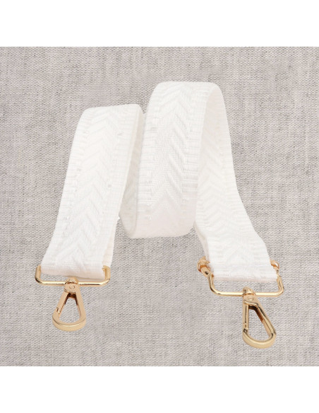 Tracolla a chevron con moschettoni - Bianco