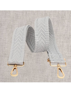 Tracolla a chevron con moschettoni - Grigio
