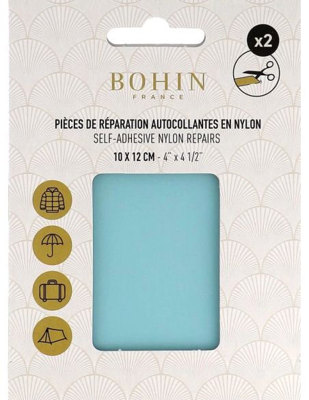 Toppe adesive in nylon Bohin - Azzurro chiaro