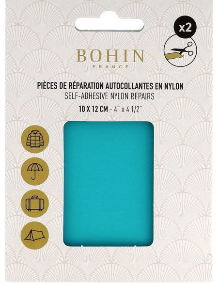 Toppe adesive in nylon Bohin - Blu turchese