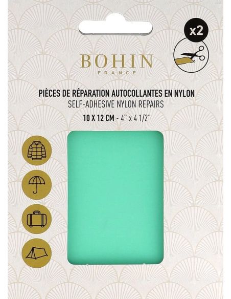 Toppe adesive in nylon Bohin - Verde menta