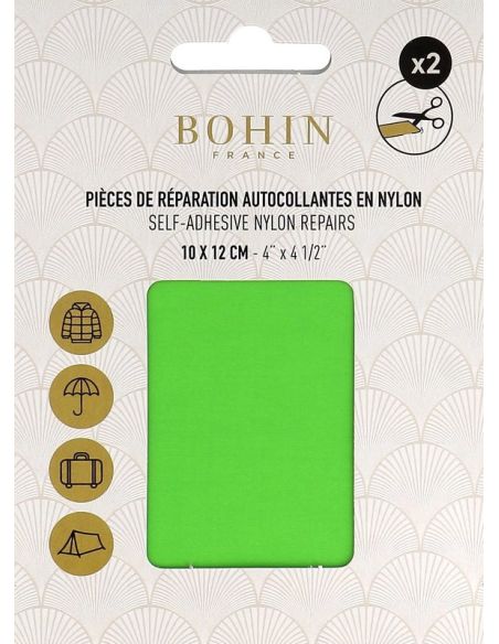 Toppe adesive in nylon Bohin - Verde mela