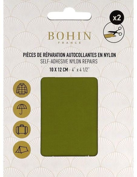 Toppe adesive in nylon Bohin - Verde foglia