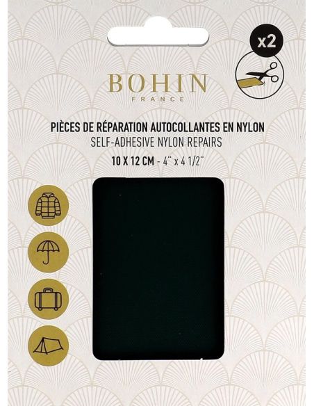 Toppe adesive in nylon per riparazioni Bohin - Verde scuro