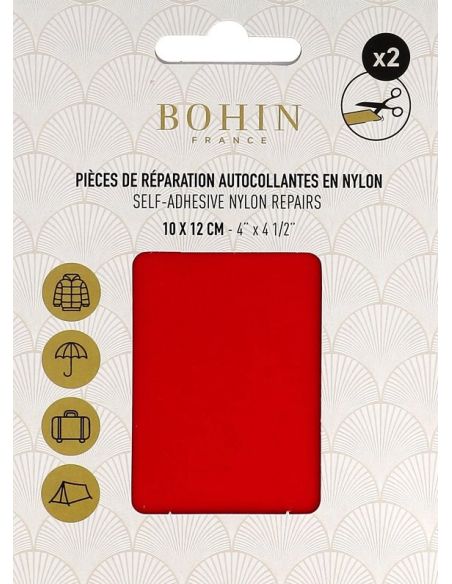 Toppe adesive in nylon Bohin - Rosso